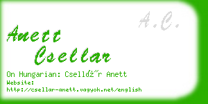 anett csellar business card